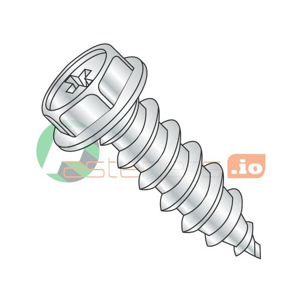 Newport Fasteners Sheet Metal Screw, #6 x 1-1/4 in, Zinc Plated Steel Hex Head Phillips Drive, 7000 PK 290204 - main